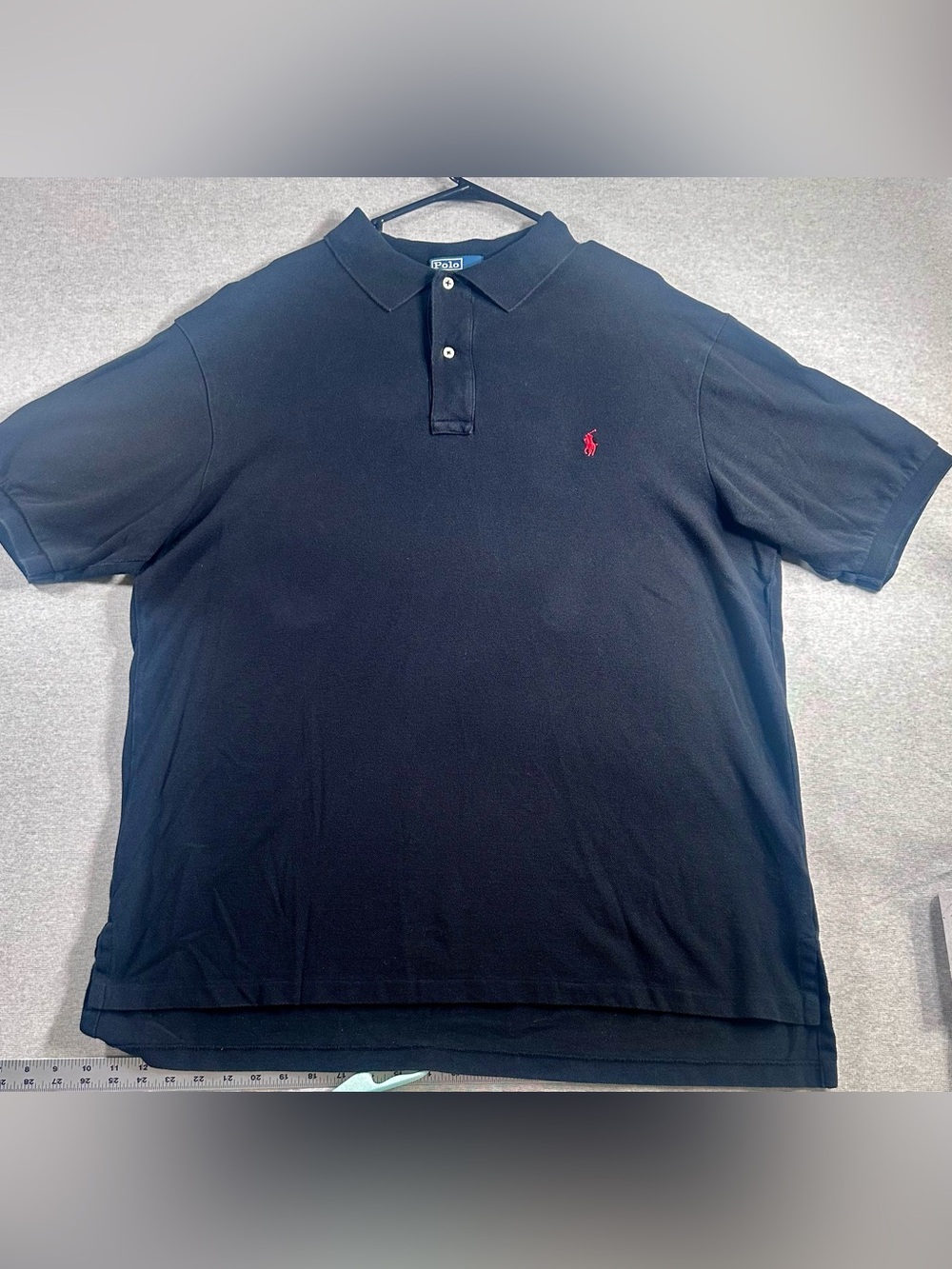 Ralph Lauren Black Polo with Red Pony Logo XLT